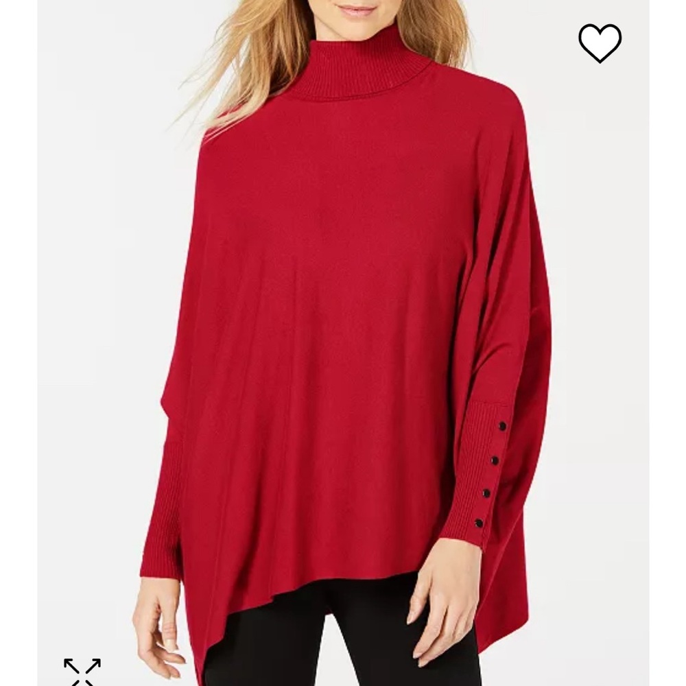 Red Sweater Poncho